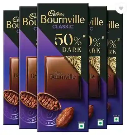 Cadbury Bournville 50% Cocoa Dark Chocolate Bars (5 x 80 g)